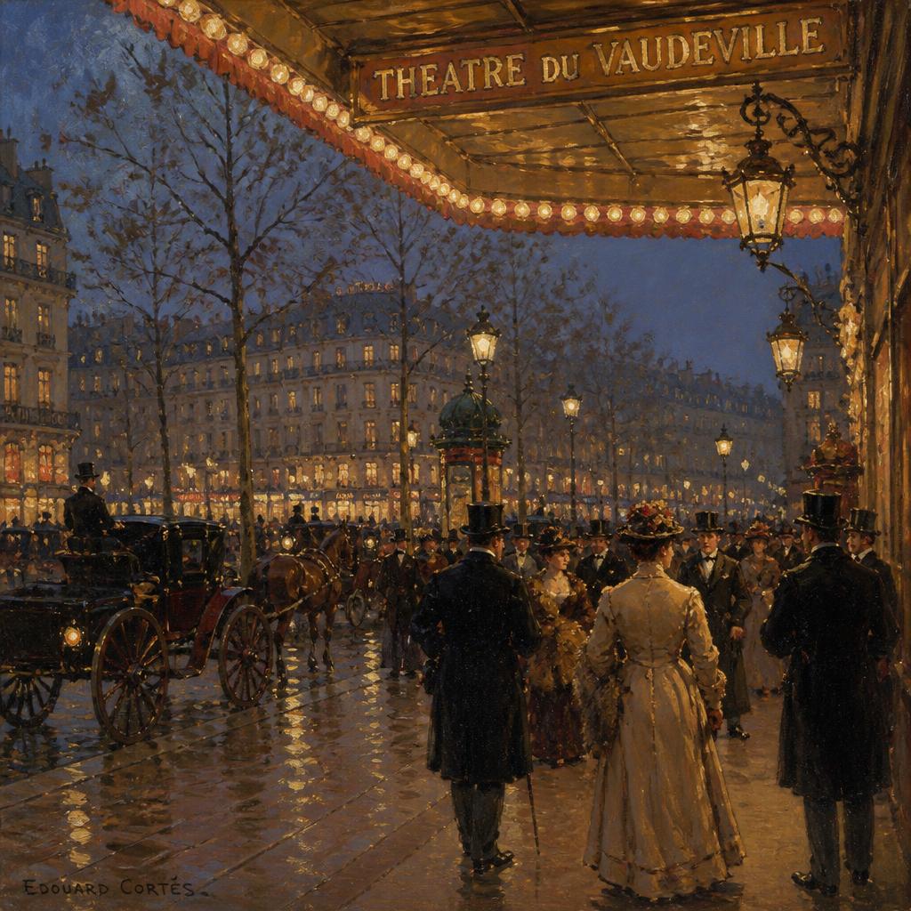 Théâtre du Vaudeville at Dusk — The Opposia