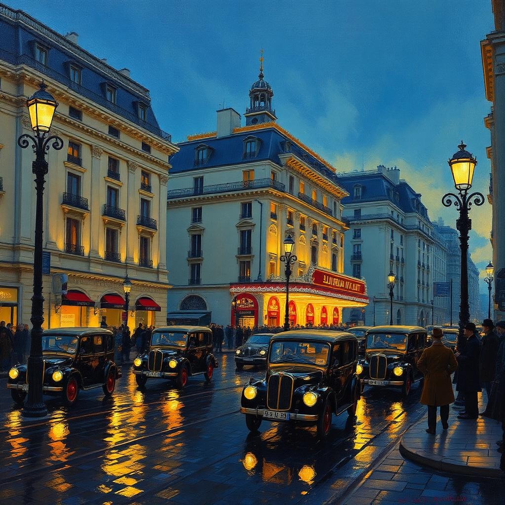 Théâtre du Vaudeville at Dusk — The Mirror